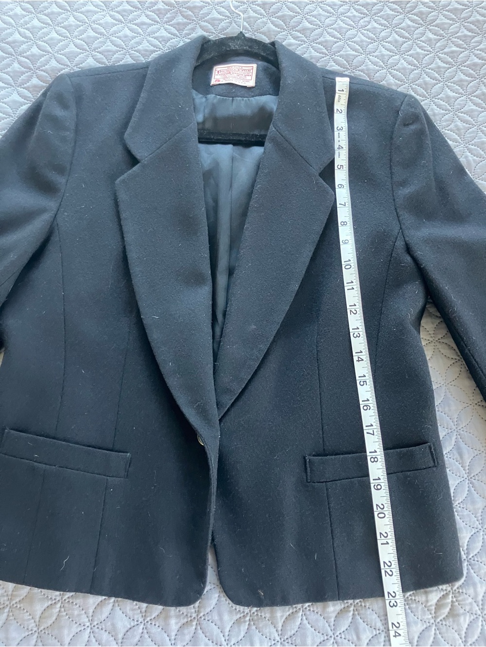Cropped Pendleton Black Tailored Women's Blazer Jacket